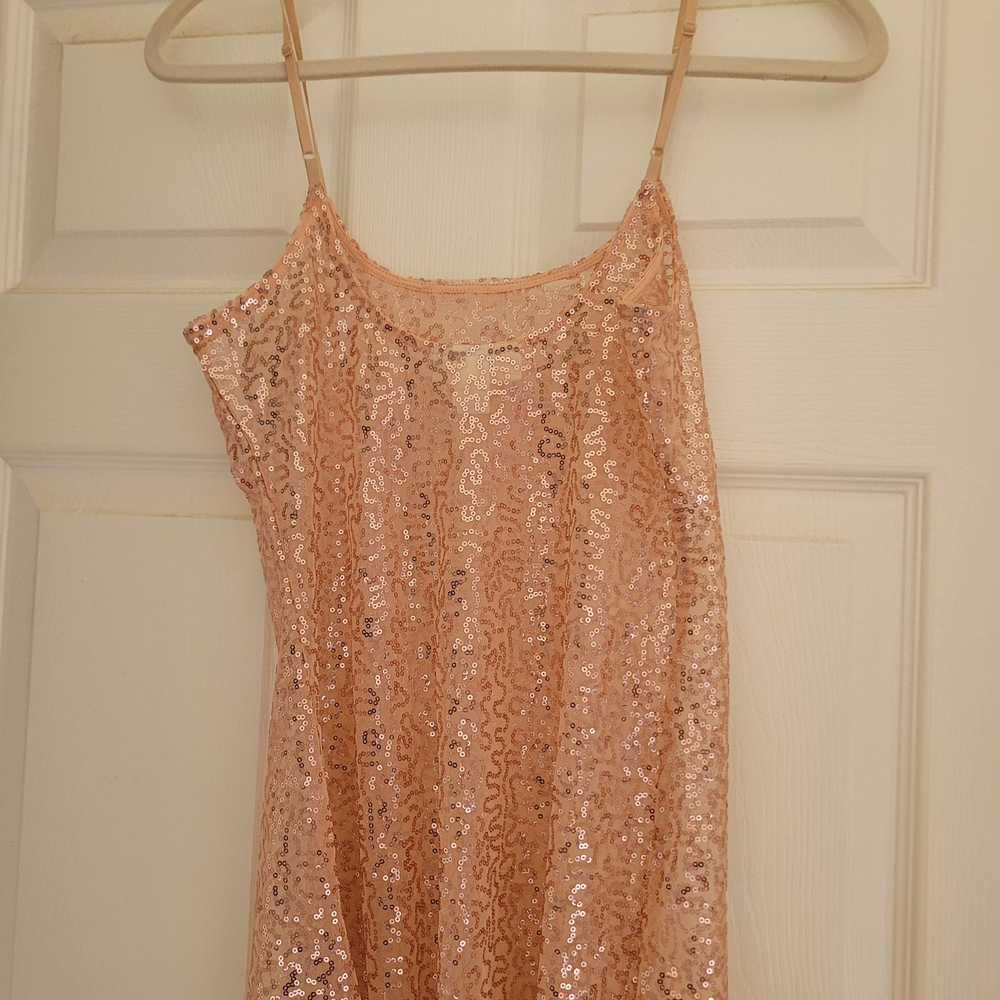 Belle Du Jour Rose Gold Sequin Lace Top
